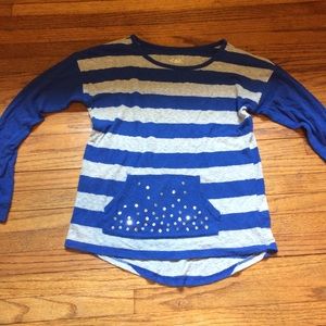 Girls Blue Justice Long Sleeve Shirt Size 8